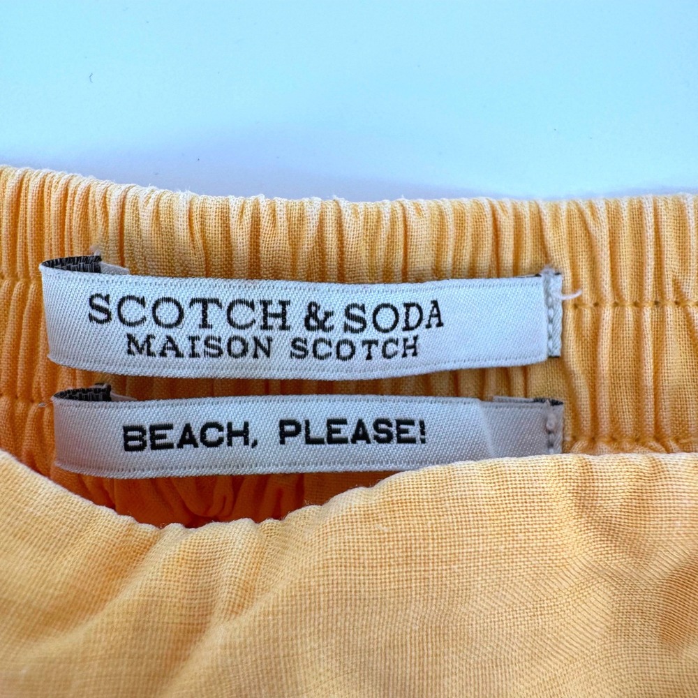 Scotch & Soda Maison Scotch Womens Medium Yellow Rust Ombre Wide Leg Beach Pants - Picture 4 of 8